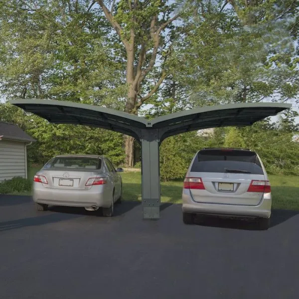 16' x 19' Palram Canopia Arizona Breeze Grey Metal Double Carport (4.95m x 5.78m)