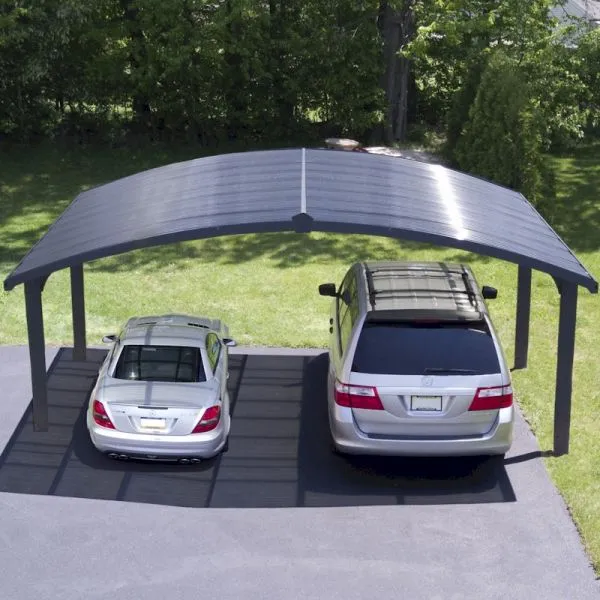 16' x 19' Palram Canopia Arizona Wave Grey Metal Double Carport (4.95m x 5.78m)
