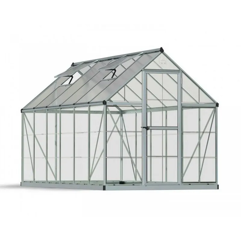 6' x 12' Palram Canopia Hybrid Large Silver Polycarbonate Greenhouse (1.85m x 3.70m)