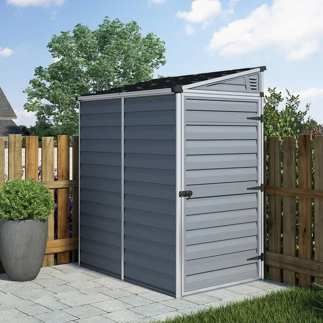 Palram - Canopia Skylight Dark Grey Plastic Shed Pent 4x6
