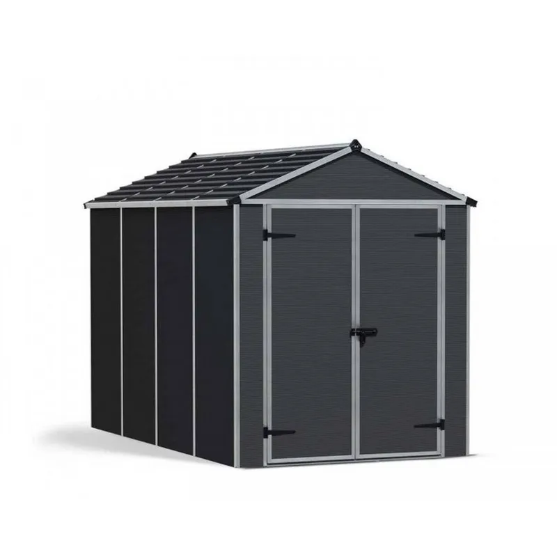 Palram - Canopia Rubicon 6x10 Dark Grey Plastic Shed