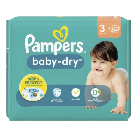 Pampers Baby Dry Nappies Size 3 Midi 34 pcs (6-10kg)
