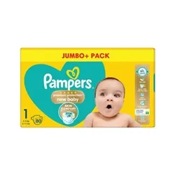 Pampers Premium Protection Nappies New Baby Size 1 Jumbo (Pack of 80)