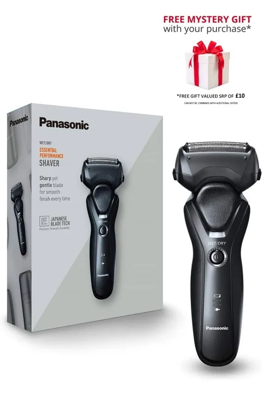 Panasonic ES-RT37 Wet & Dry Electric 3-Blade Shaver in Black - Black - Size: One Size