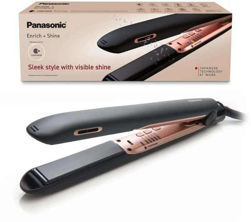 Panasonic Nanoe EH-HS99-K895 Hair Straightener - Black & Rose Gold, Black