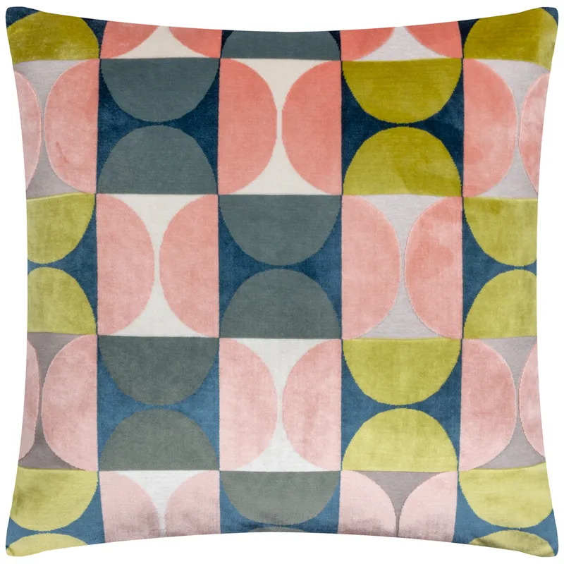 Paoletti Bardot Cut Velvet Filled Cushion - Pink - Size 50 Cm X 50 Cm