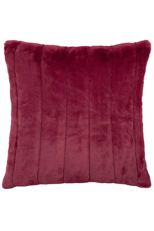 Paoletti Empress Alaskan Faux Fur Cushion in Red Size: 45cm x 45cm - Red