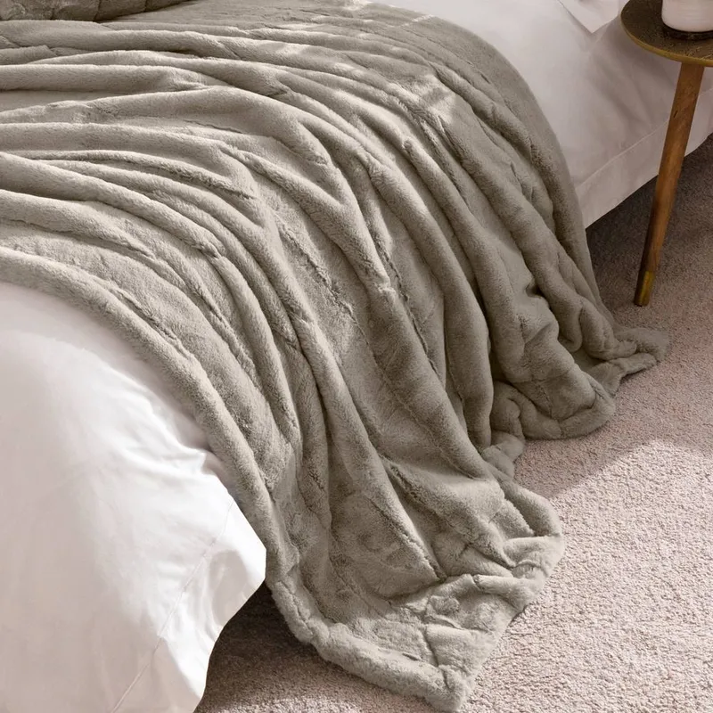 Paoletti Empress Throw - Taupe - Size 140 Cm X 200 Cm
