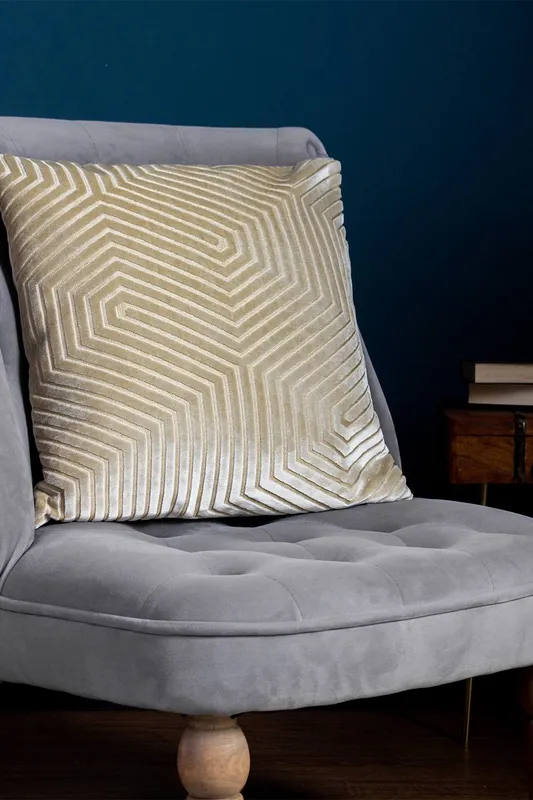 Paoletti Unisex Evoke Cut Velvet Cushion in Ivory Size: 45cm x 45cm Ivory 45cm x 45cm female