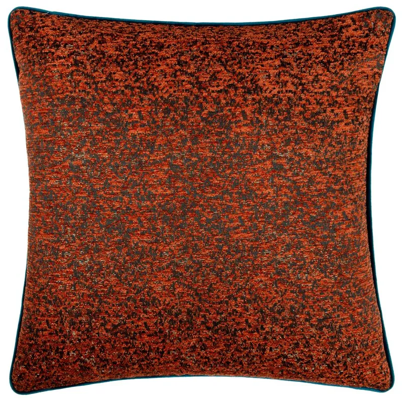 Paoletti Galaxy Chenille Piped Cushion in Orange Size: 50 cm x 50 cm Orange 50 cm x 50 cm