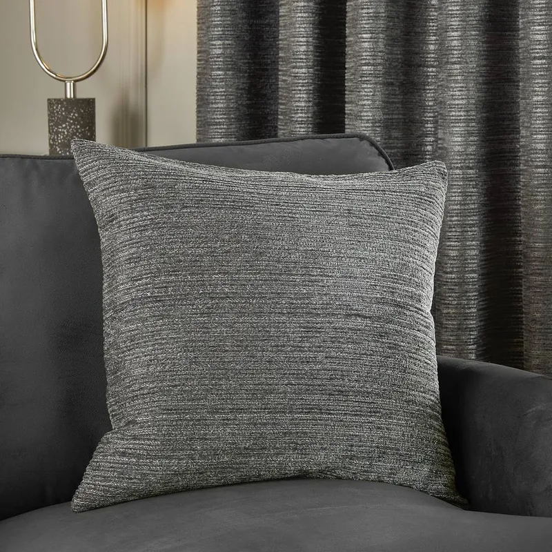 Paoletti Jupiter Chenille Jacquard Cushion in Grey Size: 50cm x 50cm - Grey
