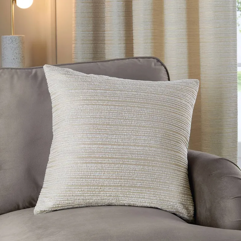 Paoletti Jupiter Chenille Jacquard Cushion in Off White Size: 50cm x 50cm - Off White