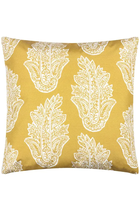Paoletti Kalindi Paisley Water & UV Resistant Reversible Outdoor Cushion in Yellow Size: 43 cm x 43 cm Yellow 43 cm x 43 cm