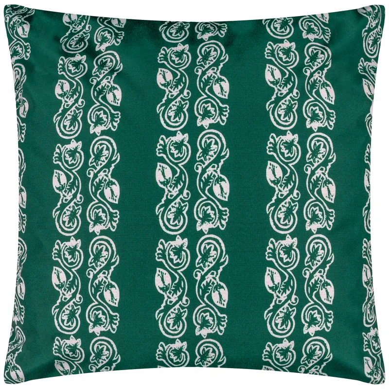 Paoletti Kalindi Stripe Water & UV Resistant Reversible Outdoor Cushion in Teal Size: 55cm x 55cm - Teal
