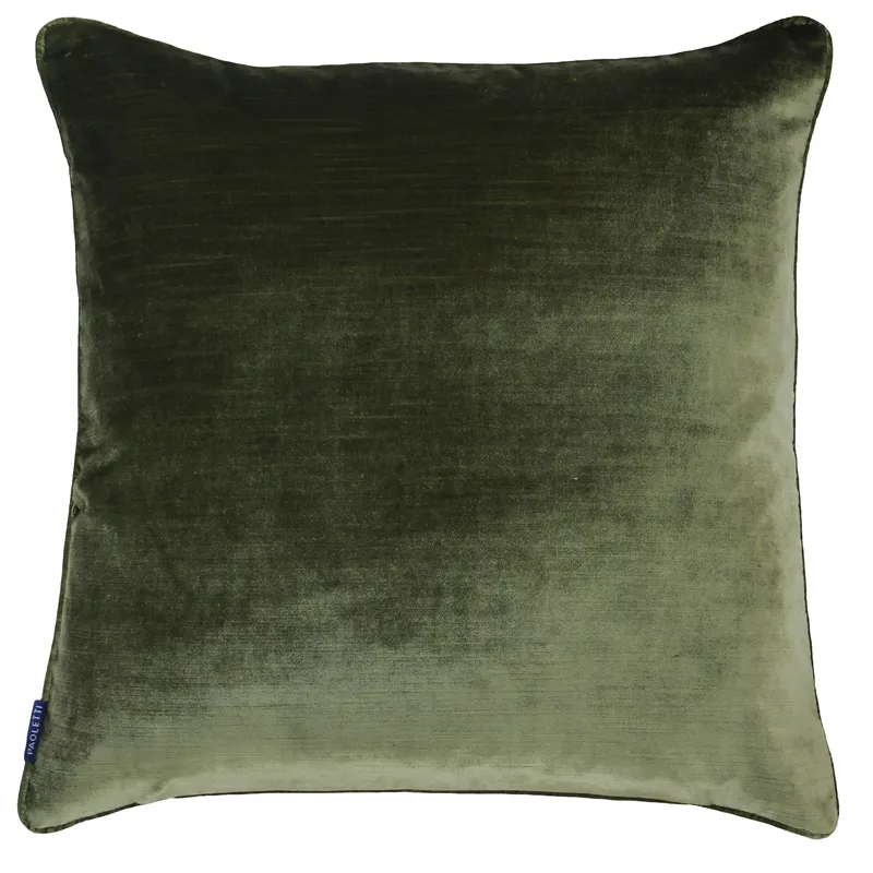 Paoletti Luxe Velvet 55x55 Poly Cushion Oliv - Olive - One Size