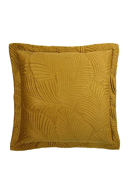 Paoletti Palmeria Quilted Velvet Cushion in Gold Size: 60cm x 60cm - Gold