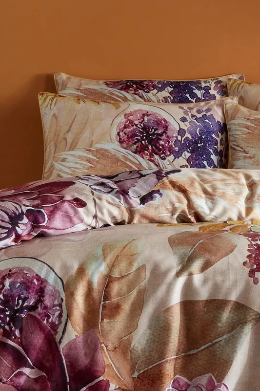 Paoletti Saffa 200 Thread Count Floral Piped Pillowcases Multicolor