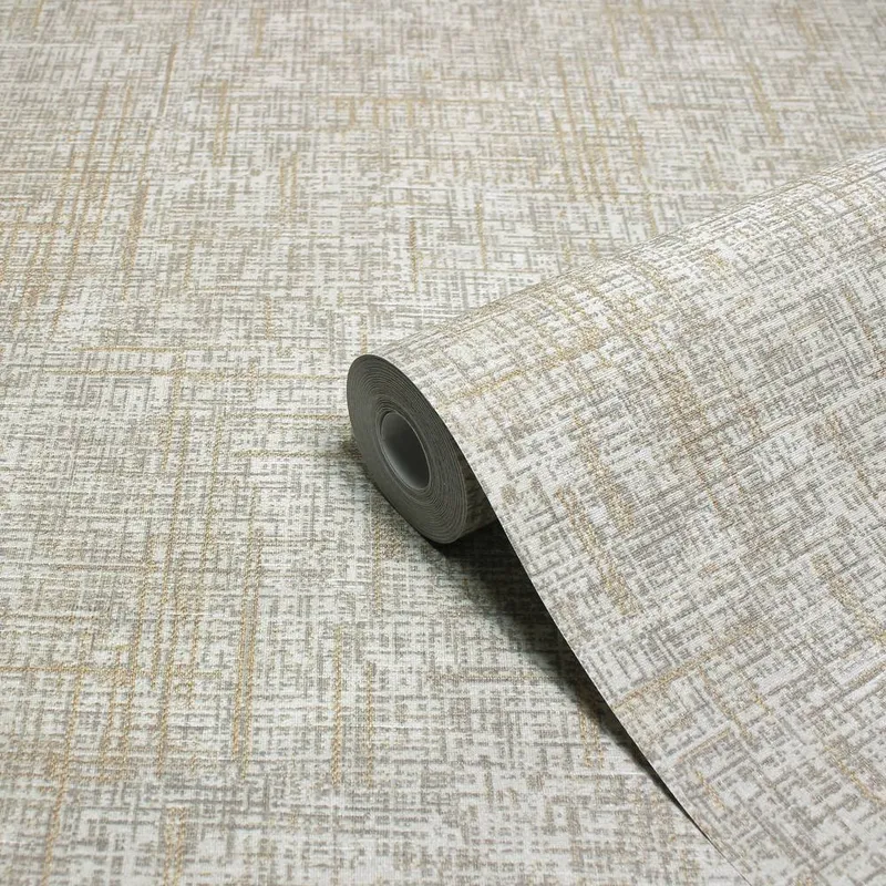 Paoletti Serafina Abstract Metallic Vinyl Wallpaper in Metallic Gold - Metallic Gold