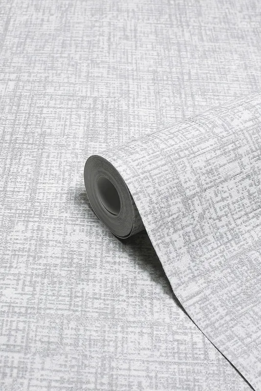 Paoletti Serafina Abstract Vinyl Wallpaper - Silver - One Size