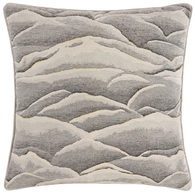 Paoletti Stratus Chenille Jacquard Cushion in Grey Size: 45 cm x 45 cm Grey 45 cm x 45 cm