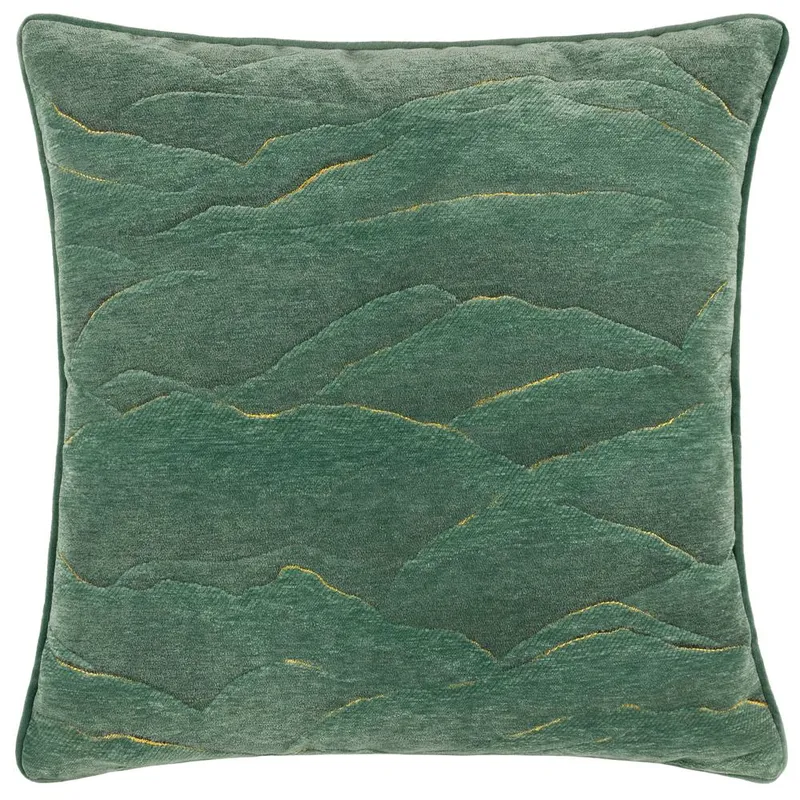Paoletti Stratus Chenille Jacquard Cushion in Jade Size: 45cm x 45cm - Jade
