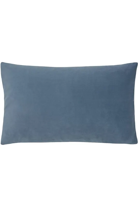 Paoletti Sunningdale Soft Velvet Cushion in Blue Size: 30cm x 50cm - Blue - Size: 30cm x 50cm