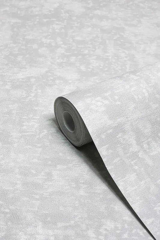 Paoletti Symphony Abstract Metallic Vinyl Wallpaper in Silver Silver