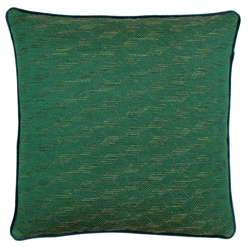 Paoletti Chiswick Jacquard Cushion in Emerald Size: 50 cm x 50 cm Emerald 50 cm x 50 cm