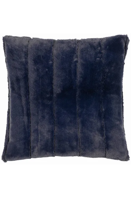 Paoletti Unisex Empress Alaskan Faux Fur Cushion in Navy Size: 45cm x 45cm Navy female