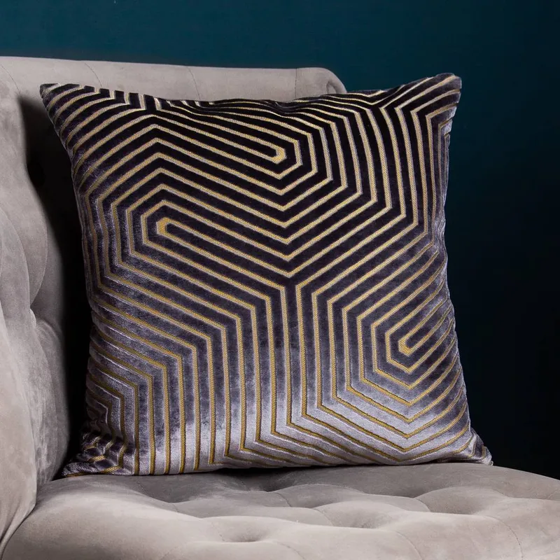 Paoletti Unisex Evoke Cut Velvet Cushion in Grey Size: 55cm x 55cm Grey 55cm x 55cm female