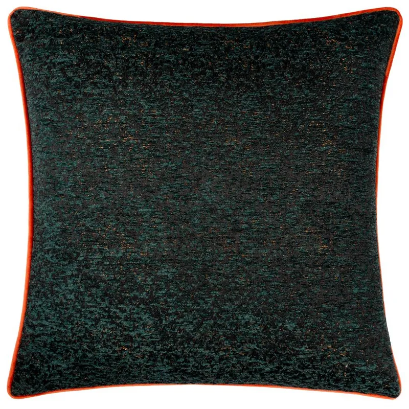 Paoletti Unisex Galaxy Chenille Piped Cushion in Emerald Size: 50cm x 50cm Emerald 50cm x 50cm female