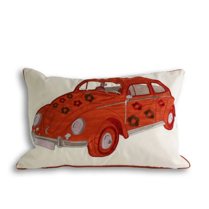 Paoletti Herbie Embroidered Cushion in Copper - Copper