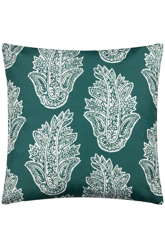 Paoletti Kalindi Paisley Water & UV Resistant Reversible Outdoor Cushion in Teal Size: 43cm x 43cm - Teal - Size: 43cm x 43cm