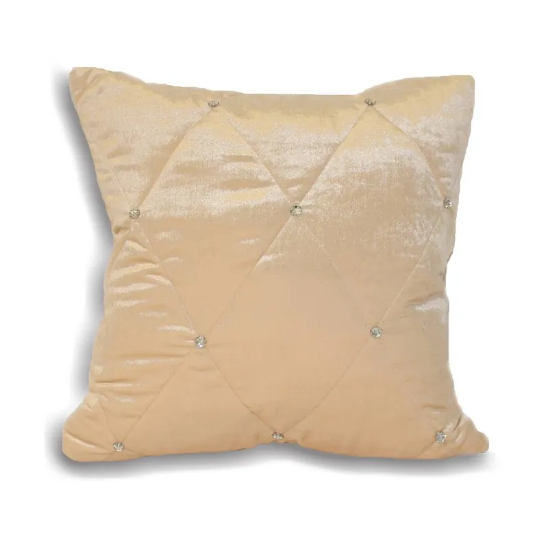 Paoletti New Diamante Quilted Cushion in Cream Size: 45 cm x 45 cm Cream 45 cm x 45 cm