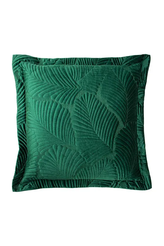 Paoletti Palmeria Quilted Velvet Cushion in Emerald Size: 60cm x 60cm - Emerald