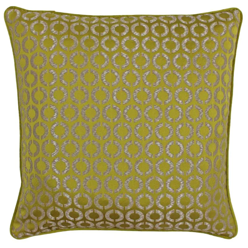Paoletti Piccadily Jacquard Cushion in Gold Size: 50cm x 50cm - Gold