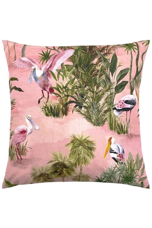 Paoletti Platalea Tropical Water & UV Resistant Outdoor Cushion in Pink Pink
