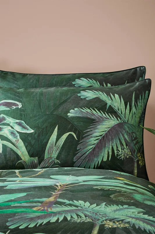Paoletti Siona 200 Thread Count Tropical Piped Pillowcases - Multicolor