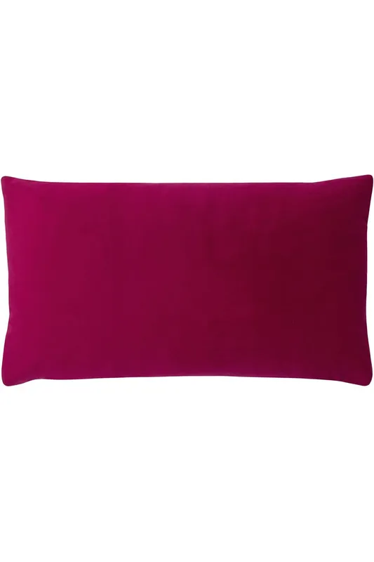 Paoletti Sunningdale Soft Velvet Cushion in Cerise Size: 30cm x 50cm - Cerise