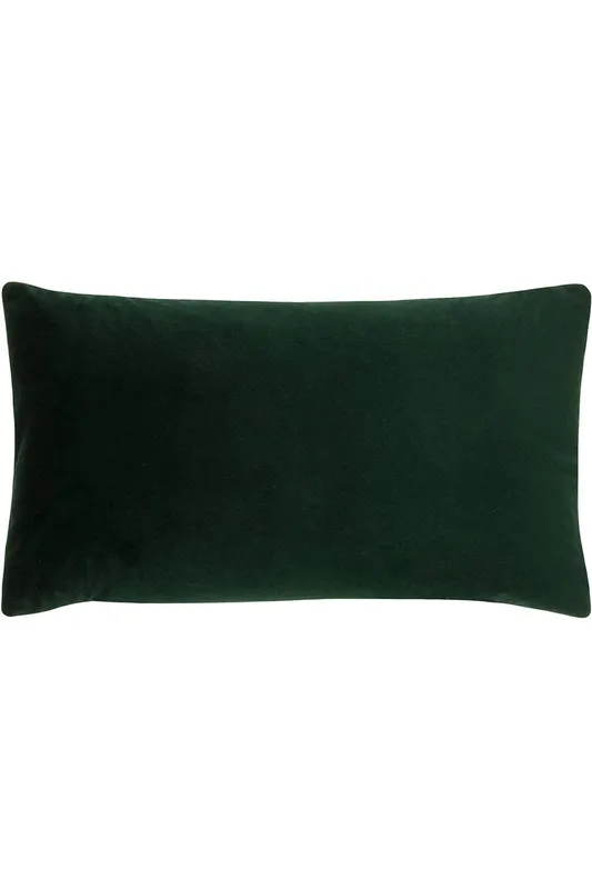 Paoletti Sunningdale Soft Velvet Cushion in Dark Green Size: 30cm x 50cm - Dark Green