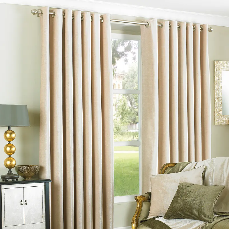 Paoletti Wellesley Eyelet Curtains in Natural Size: 168 cm width x 183 cm drop Natural 168 cm width x 183 cm drop