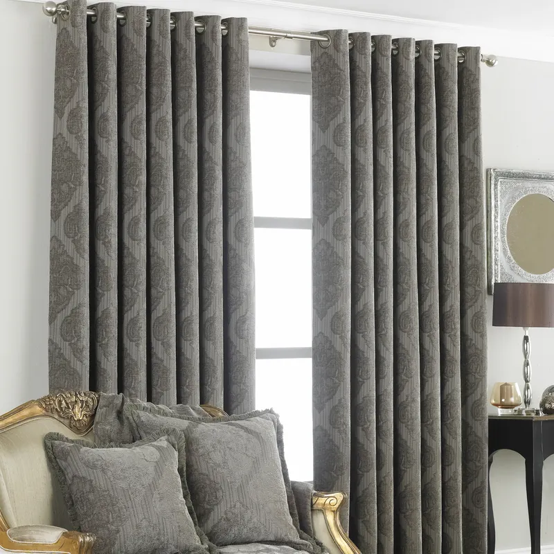Paoletti Winchester Eyelet Curtains - Mocha - Size 229 Cm X 229 Cm
