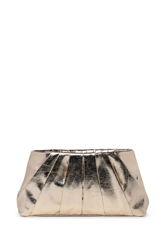 Paradox London Women's Desert Soft Pleated Clutch Bag in Gold - Gold