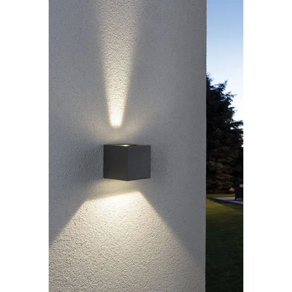 Paulmann - Outdoor Cybo 7.7W LED 8x8cm Wall Light in Grey
