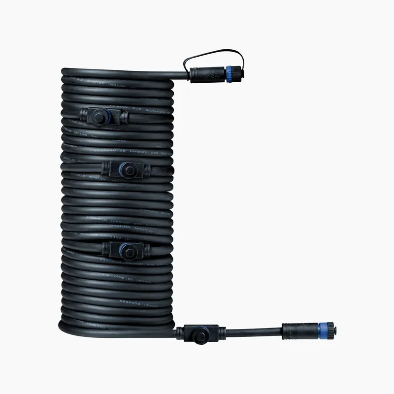 Paulmann - Plug & Shine Outdoor 10m Cables with 5 Outputs in Black