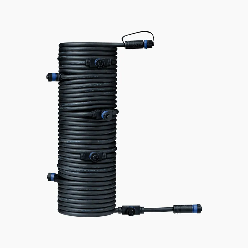 Paulmann - Plug & Shine Outdoor 15m Cables with 7 Outputs in Black