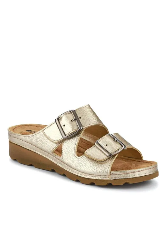 Pavers Women's Adjustable Mule Sandals in Gold Size: 5 Gold 5