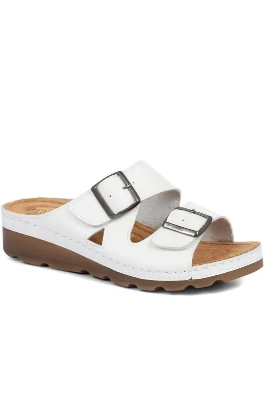Pavers Women's Adjustable Mule Sandals in White Size: 5 White 5