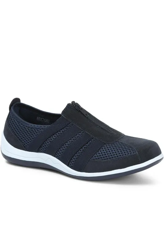 Pavers Women's Casual Zip Up Trainers in Navy Size: 5 Navy