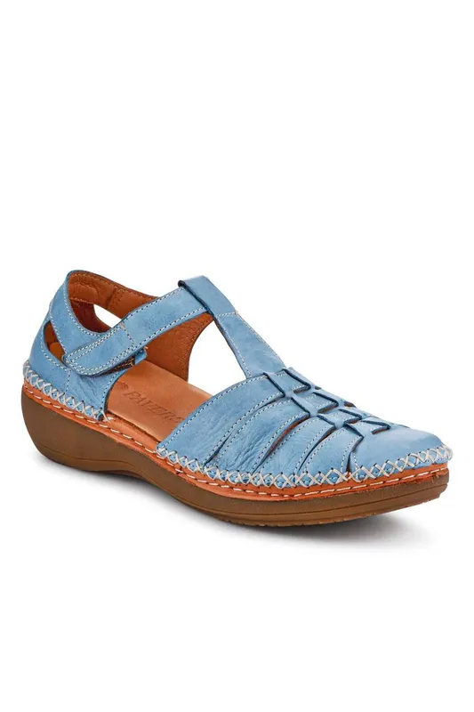 Pavers Women's Leather Touch Fasten Mary Janes in Blue Size: 5 - Blue - Size: 5